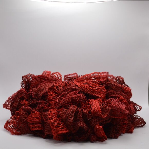 Homemade Red Glitter Ruffle Scarf - Picture 1 of 2